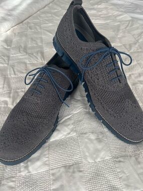 Men's Cole Haan Casual Oxford Shoes- Gray/Blue
